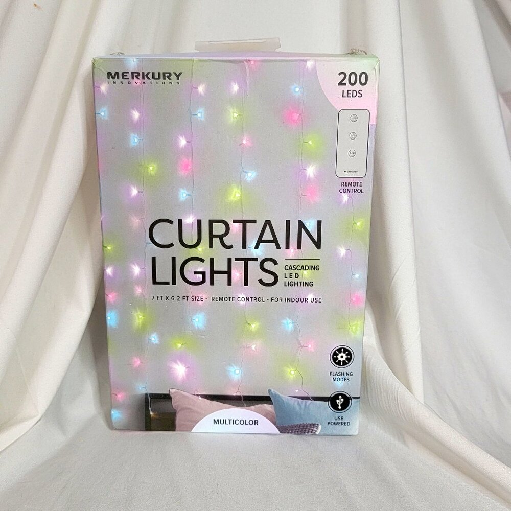 Merkury Innovations 200 LED Multicolor Curtain Lights 🌈